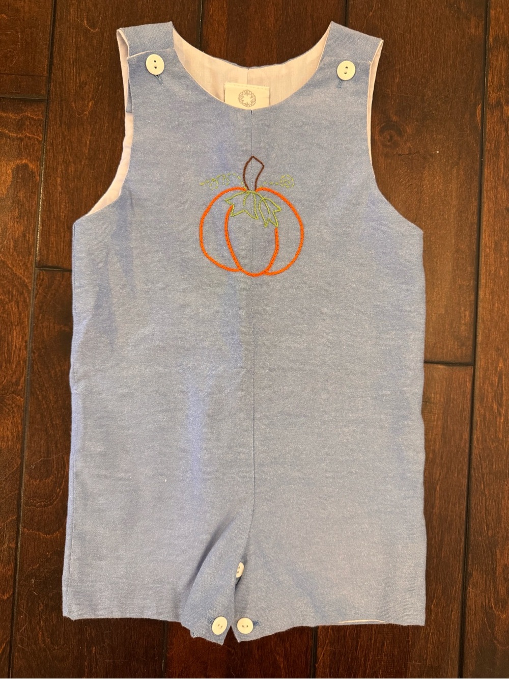 The Proper Peony Embroidered Pumpkin Shortall